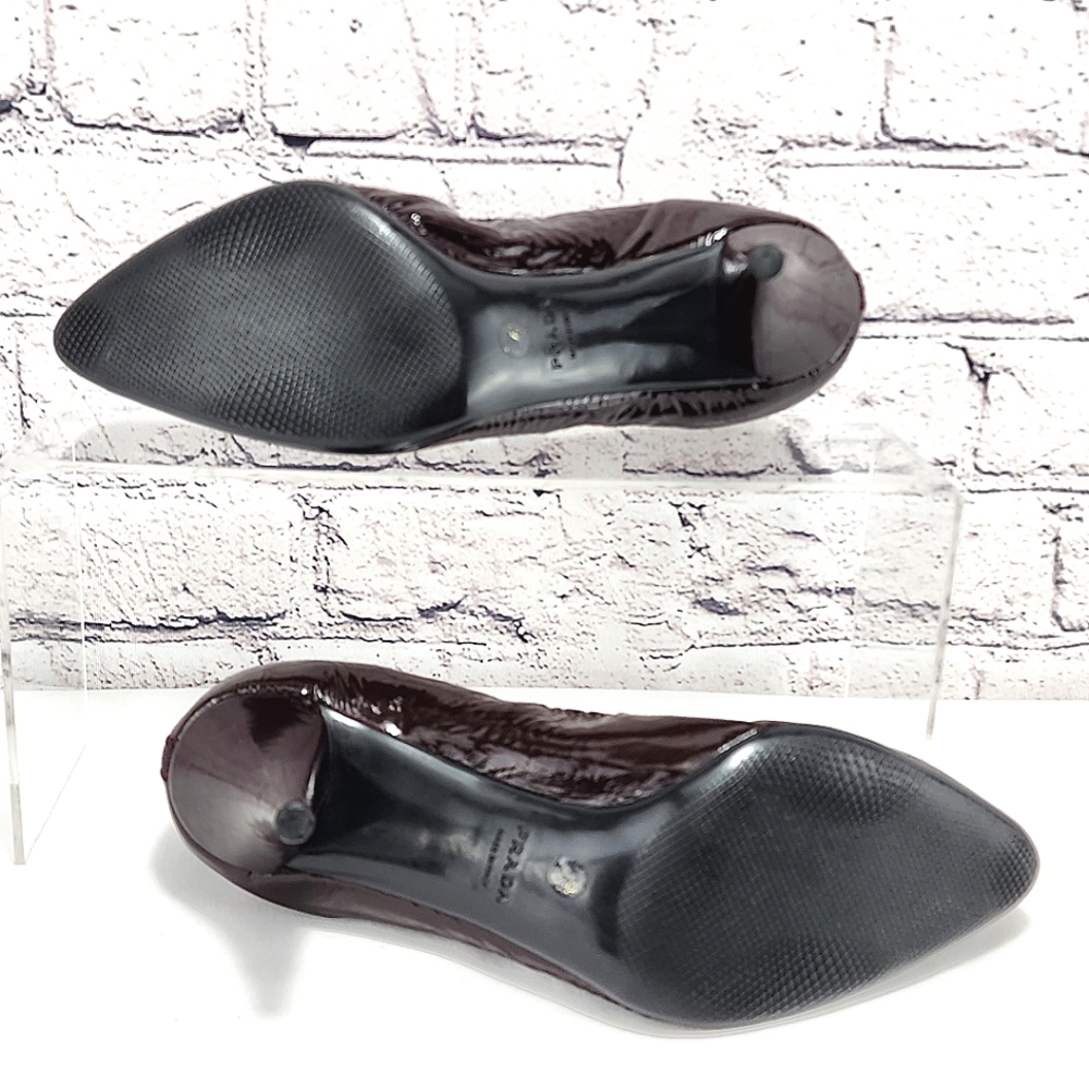 PRADA – Kitten heel approx. 2.75, burgundy, size 7.5 - Picture 5 of 11